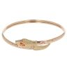 9ct Yellow Gold Garnet Snake Torque Bangle