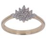 9ct Yellow Gold 0.15ct Single Cut Diamond Marquise Cluster Ring
