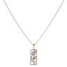 9ct Yellow Gold Amethyst Rennie Mac Pendant and Chain 20"