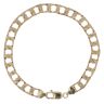 9ct Yellow Gold Square Patterned Curb Bracelet 9"