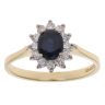 18ct Yellow Gold 0.25ct Diamond and Sapphire Cluster Ring