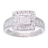 18ct White Gold 1.00ct Baguette and Brilliant Cut Diamond Cluster Ring