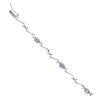 9ct White Gold 0.03ct Brilliant Cut Diamond and Tanzanite Fancy Bracelet 7.5"