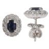 18ct White Gold 0.30ct Brilliant Cut Diamond and Sapphire Cluster Stud Earrings