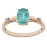 9ct Yellow Gold Green Topaz And Cubic Zirconia Ring