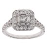 18ct White Gold 1.00ct Baguette, Princess And Brilliant Cut Diamond Cluster Ring