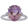 9ct White Gold 0.02ct Diamond And Ametrine Single Stone Ring