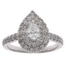 Platinum 1.06ct Brilliant and Pear Cut Diamond Cluster Ring