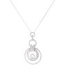 18ct White Gold 1.25ct Brilliant And Baguette Cut Diamond Circles Pendant and Chain 18"