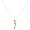 9ct Yellow and White Gold Fancy Square Pendant and Chain 16"
