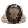 9ct Yellow Gold Smoky Quartz Single Stone Ring