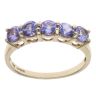9ct Yellow Gold Purple Cubic Zirconia Five Stone Ring