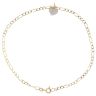 9ct Yellow Gold 0.01ct Diamond Heart Figaro Bracelet 9"
