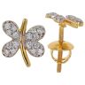 22ct Yellow Gold Cubic Zirconia Butterfly Stud Earrings