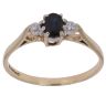 9ct Yellow Gold 0.05ct Diamond and Sapphire Three Stone Ring