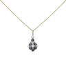 18ct Yellow Gold 0.60ct Brilliant Cut Diamond And Sapphire Cluster Pendant And Chain 18"