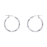 Silver Twisted Hoops Earrings by Icesia