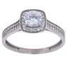 9ct White Gold Cubic Zirconia Solitaire Fancy Ring