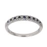 18ct White Gold 0.10ct Brilliant Cut Diamond and Sapphire Three Row Ring