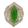 14ct Yellow Gold Cubic Zirconia Green Gem Ring
