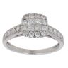 9ct White Gold 0.66ct Princess And Brilliant Cut Diamond Cluster Ring