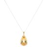 18ct Yellow Gold 0.10ct Diamond And Citrine Large Pendant And Chain 18"