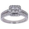 18ct White Gold 1.00ct Princess, Baguette And Brilliant Cut Diamond Cluster Ring