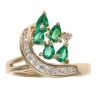 18ct Yellow Gold 0.25ct Diamond and Emerald Cluster Ring