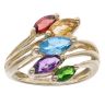 9ct Yellow Gold Multi Gemstone Marquise Five Stone Ring