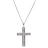9ct White Gold 0.85ct Brilliant Cut Lab Grown Diamond Cross Pendant and Chain 16"