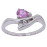 9ct White Gold 0.07ct Diamond and Pink Sapphire Ring