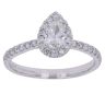 De Beers 18ct White Gold 0.77ct Pear and Brilliant Cut Diamond Cluster Ring