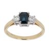 18ct Yellow Gold 0.25ct Brilliant Cut Diamond and Sapphire Three Stone Ring