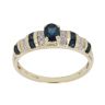 14ct Yellow Gold 0.10ct Brilliant Cut Diamond and Sapphire Solitaire Ring