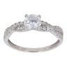 9ct White Gold Cubic Zirconia Solitaire Twist Ring