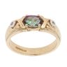9ct Yellow Gold Created Mystic Quartz And Diamond Ring