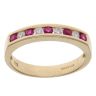 18ct Yellow Gold 0.10ct Diamond and Ruby Half Eternity Ring