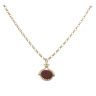 9ct Yellow Gold Two Stone FOB Pendant And Chain 20"