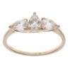 9ct Yellow Gold White Sapphire Three Stone Ring