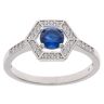 Silver Cubic Zirconia And Blue Gemstone Cluster Ring By Icesia
