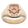 9ct Yellow Gold Cockburn A.L.F Masonic Signet Ring