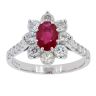 18ct White Gold Diamond And Ruby Cluster Ring by Anya Belle