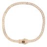 14ct Yellow Gold Monaco Fancy Cubic Zirconia Pave Lock Bracelet 7.5"