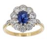 18ct Yellow Gold Diamond And Sapphire Cluster Ring
