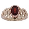 9ct Yellow and Rose Gold Garnet Celtic Patterned Clogau Ring