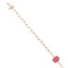 9ct Yellow Gold 0.12ct Diamond And Created Ruby Cluster Bracelet 7"