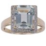 9ct Yellow Gold 0.15ct Diamond and Prasiolite Cluster Ring