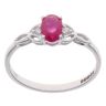 9ct White Gold 0.03ct Diamond and Ruby Ring