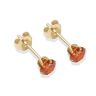9ct Yellow Gold Flame Cubic Zirconia Stud Earrings 4mm