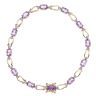 9ct Yellow Gold 0.10ct Brilliant Cut Diamond and Amethyst Bracelet 7.5"
